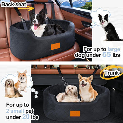 Dog Car Seat for Medium Dogs Up to 50 lbs, Pet Booster Seat for Cars SUVs and Trucks, Travel Dog