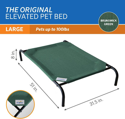 Gale Pacific Coolaroo The Original Cooling Elevated Dog Bed, Indoor and Outdoor, Large, Brunswick