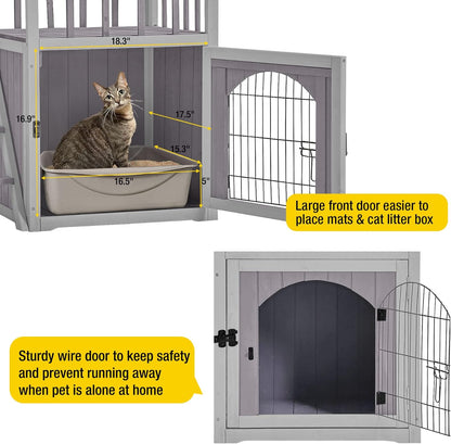 Aivituvin Dog House Feral Cat House Outdoor and Indoor,Pet Houses with Stairs,2 Storys