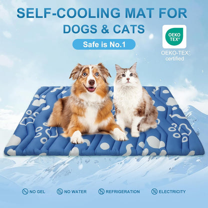 BEAUTYZOO Dog Cooling Mat- Upgraded Thicken Cooling Mat for Large Dogs Reversible(Cool & Warm) Pet