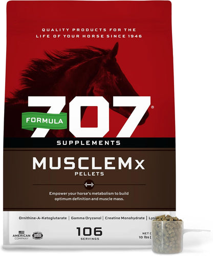 Formula 707 MuscleMx Equine Supplement, 10 lb Bag – Conditioning Support and Muscle Builder for