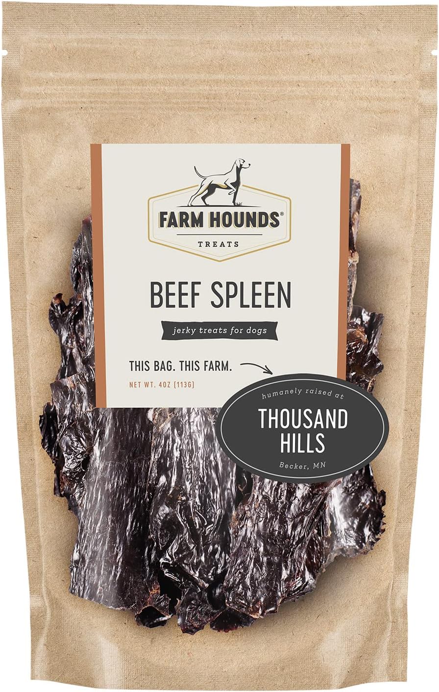 Farm Hounds - Beef Spleen - Premium Natural Beef Spleen Jerky For Dogs - Made From 100% Humanely