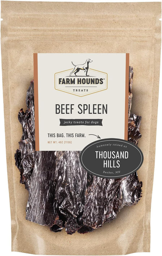 Farm Hounds - Beef Spleen - Premium Natural Beef Spleen Jerky For Dogs - Made From 100% Humanely