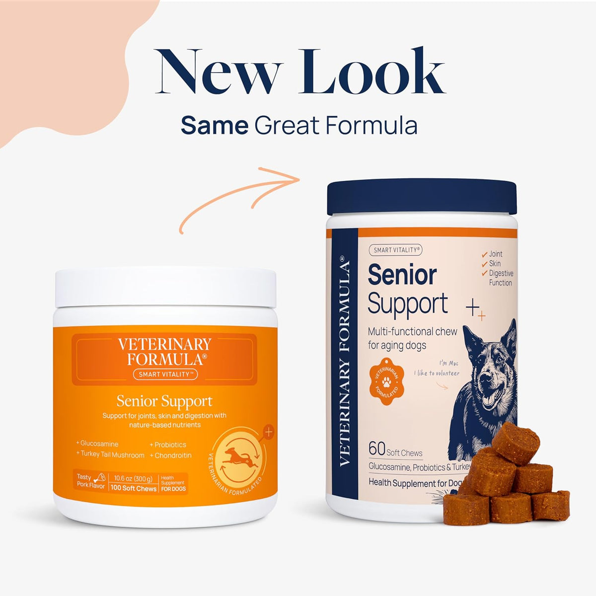 Veterinary Formula Smart Vitality Senior Support Dog Supplements 60ct – Senior Dog Vitamins to Help