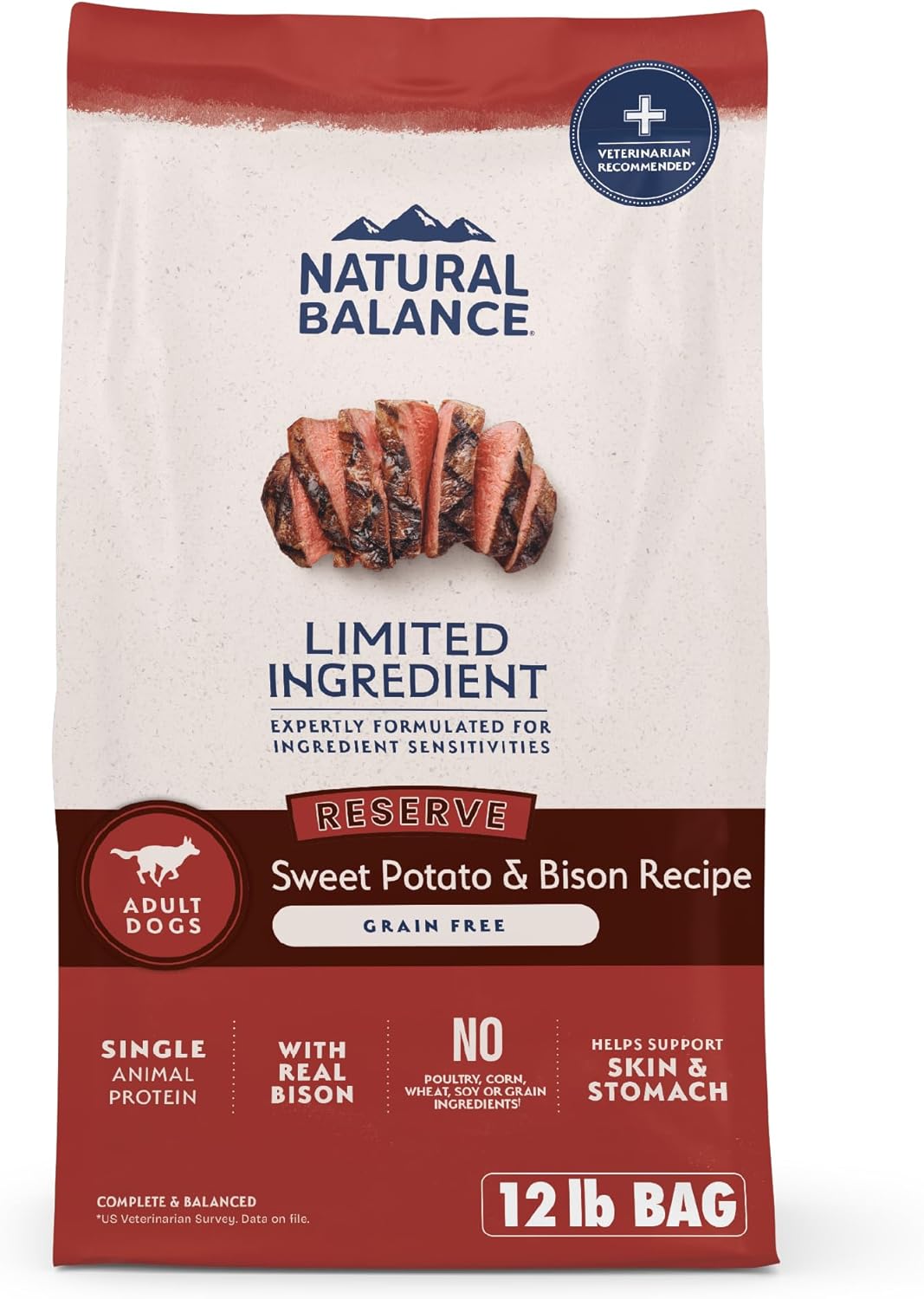 Natural Balance Limited Ingredient Adult Grain-Free Dry Dog Food, Reserve Sweet Potato & Bison