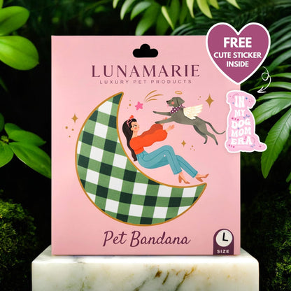 LunaMarie - Luxury Pet Birthday Bandanas -Premium & Silky Poly Fabric | 100% Handmade | Custom