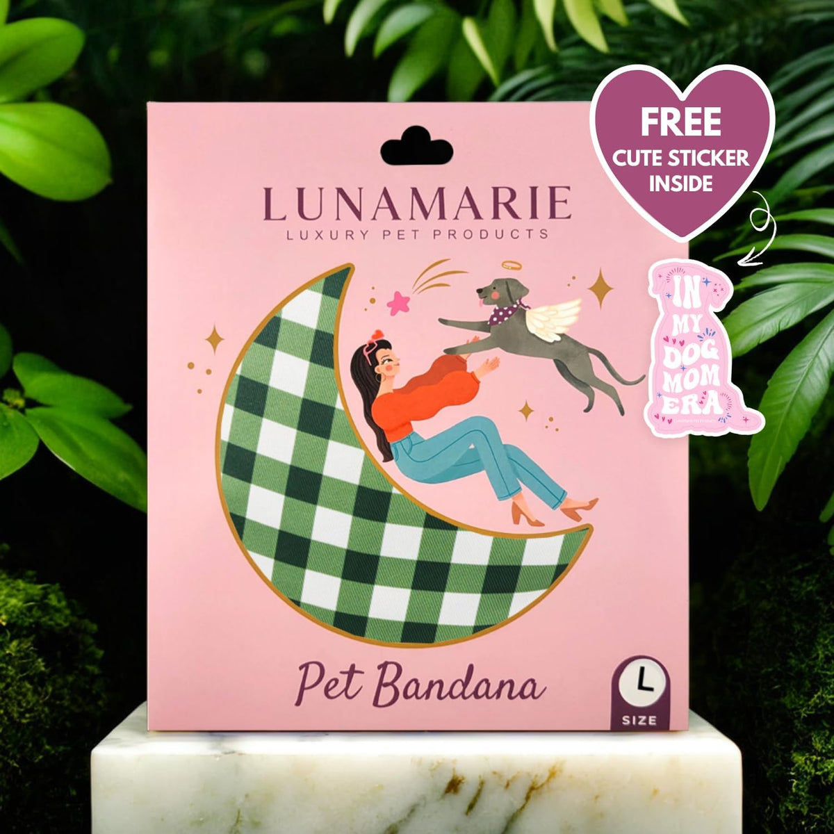 LunaMarie - Luxury Pet Birthday Bandanas -Premium & Silky Poly Fabric | 100% Handmade | Custom