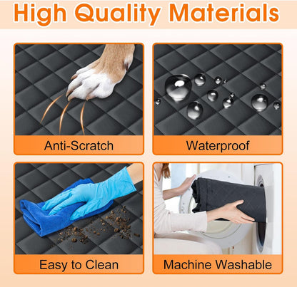 Waterproof Dog Car Seat Cover for Back Seat - Durable, Scratch Proof Pet Hammock with Nonslip