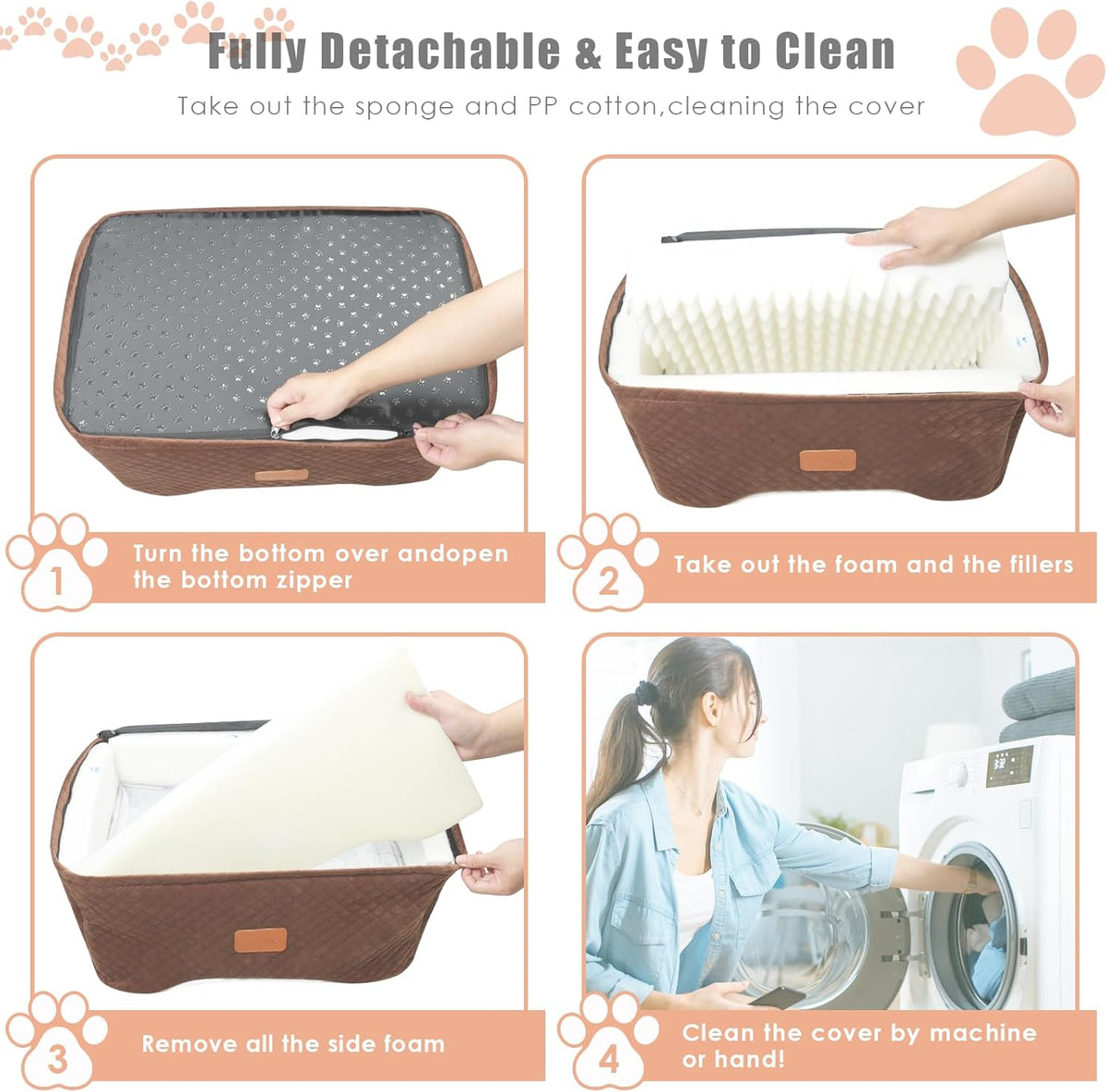Memory Foam Booster Dog Car Seat Medium Dogs, Elevated Pet Car Seat Under 45 LBS, Detachable