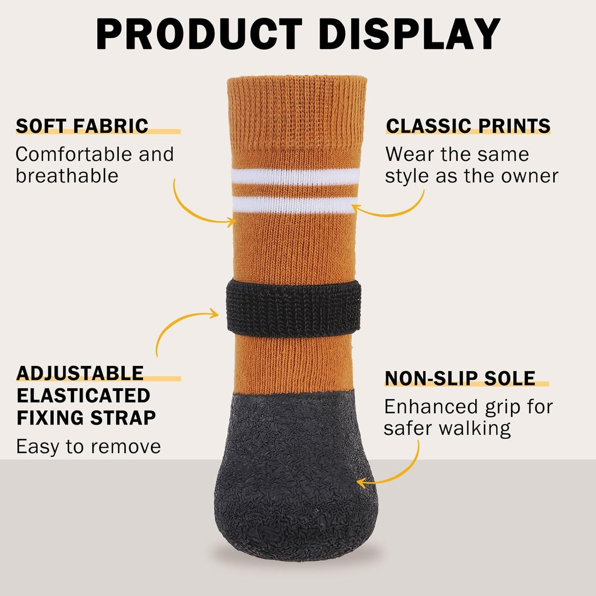 SCENEREAL Anti Slip Dog Boots & Paw Protectors for Hardwood Floor, Extended Dog Socks to Prevent