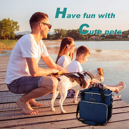 BAGLHER Dog Travel Bag, Pet Travel Bag (ALL Pet Travel Supplies), With 2 Pet Food Containers and 2