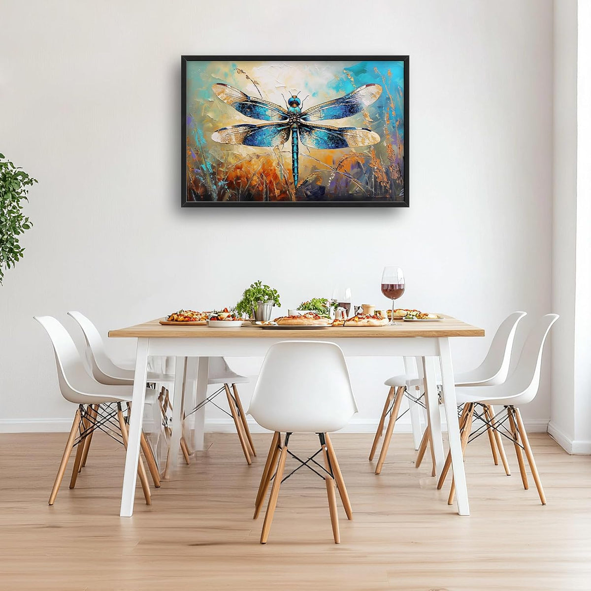 Quorin Dragonfly Large Wall Art Abstract Dragonfly Pictures Wall Decor Colorful Canvas Print