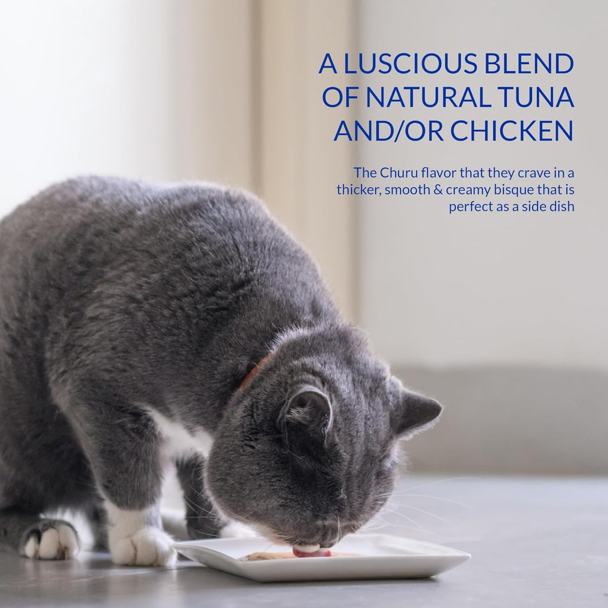INABA Churu Bisque for Cats, Creamy Lickable Purée Side Dish with Vitamin E, 1.4 Ounces per Pouch