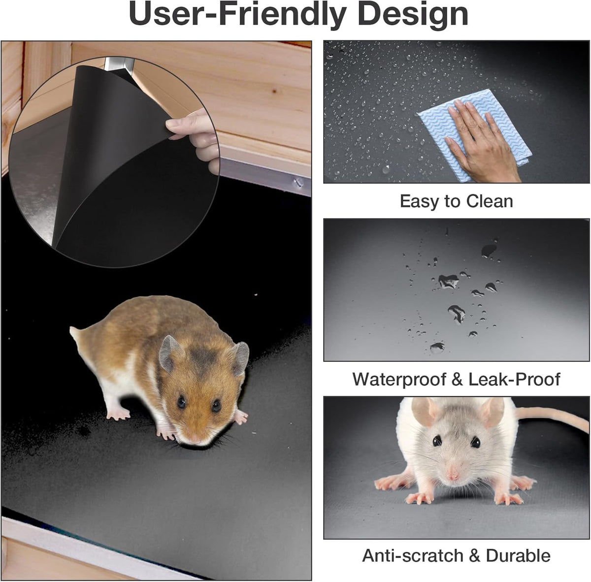 Guinea Pig Cage with Wooden Stand - Hamster Cage, Small Animal Cage Anti Chew Ramp, Hideout