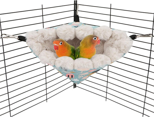 Wontee Bird Nest House Winter Warm Hanging Hammock Bird Bed Snuggle Hut for Parakeets Budgies