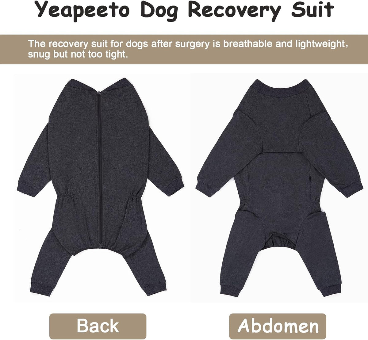 Yeapeeto Dog Onesie Surgery Recovery Suit for Large Medium Bodysuit Dogs Pajamas PJS Full Body for