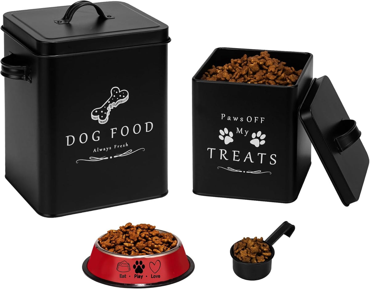 Meraki Home Small Dog Food Container and Dog Treats Container - Tight Lids - Feed Scoop and Pet