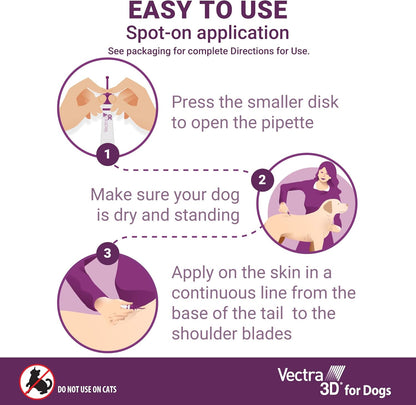 Vectra 3D for Dogs Flea, Tick & Mosquito Treatment & Prevention for Small Dogs (11 – 20 lbs) , 6