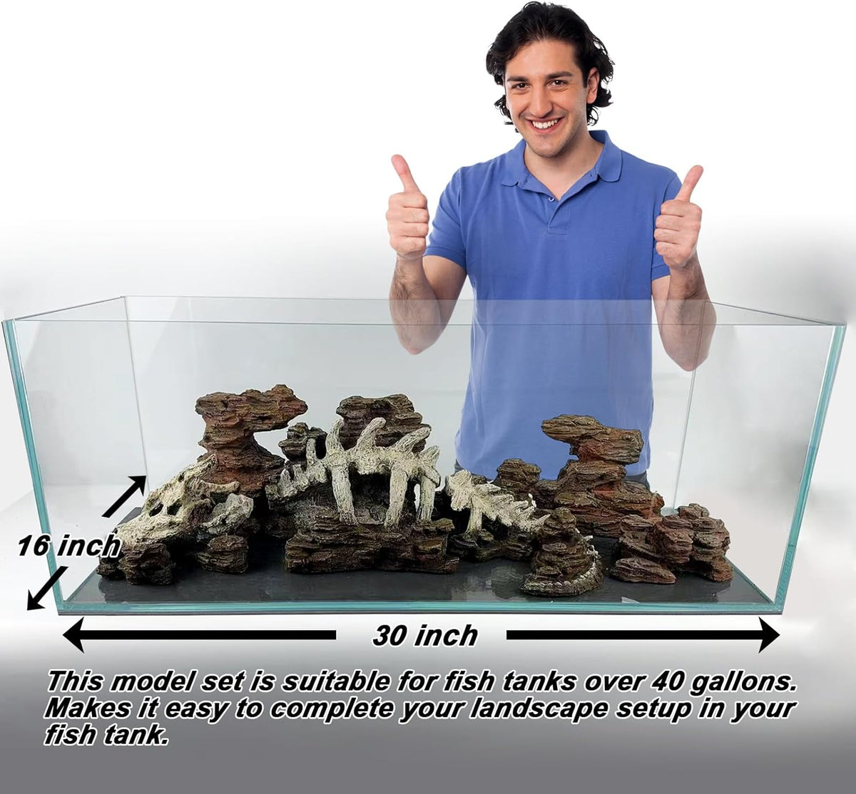 Fish Tank Decor Rocks.Aquarium Decoration Model.Easy Superior Aquascape (Wilderness Keel)