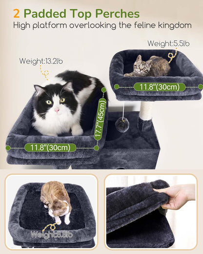 Globlazer Large Cat Tree Tower Condo, 80in Tall Cat Tree for Multiple Indoor Cats Large Adult, XXL