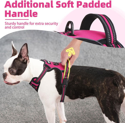 PUPTECK No Pull Dog Harness for Large, Adjustable Reflective Dog Harness with Handle Easy Control