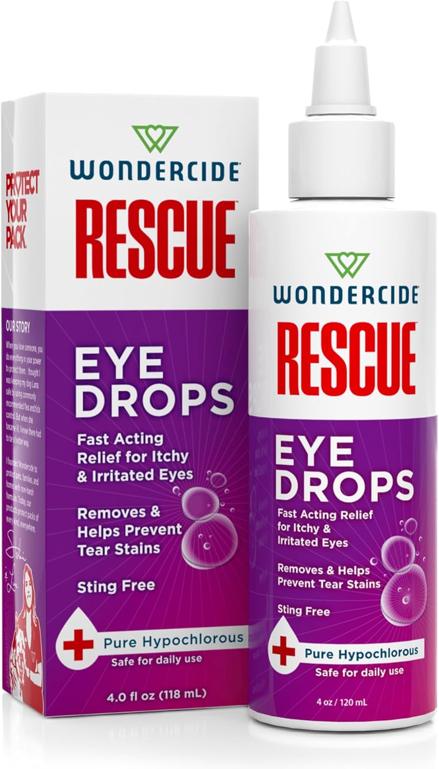 Wondercide Rescue - Eye Drops and Wash for Pets - Relief for Dogs and Cats from Allergies, Itchy