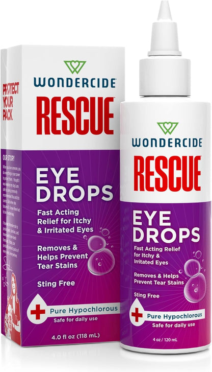 Wondercide Rescue - Eye Drops and Wash for Pets - Relief for Dogs and Cats from Allergies, Itchy
