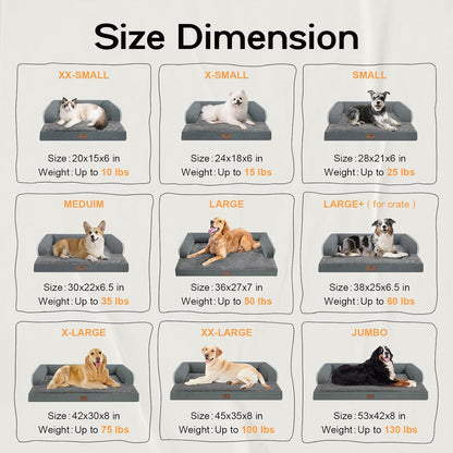 Extra Large Dog Bed-Orthopedic Waterproof XL Dog Bed for XLarge Extra Big Dogs - Foam Couch Sofa