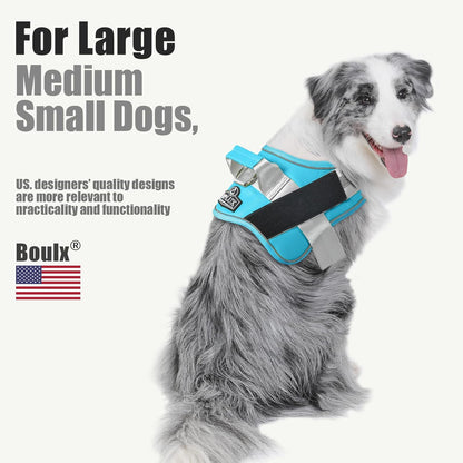 Bolux Dog Harness, No-Pull Reflective Dog Vest, Breathable Adjustable Pet Harness with Handle for