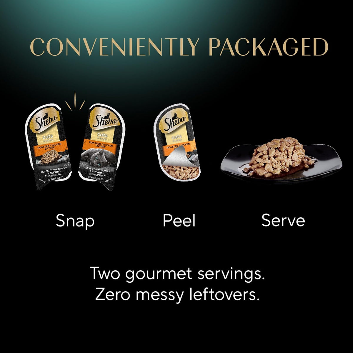 Sheba Perfect Portions Wet Cat Food Cuts in Gravy Variety Pack, with Sustainable Tuna and Roasted