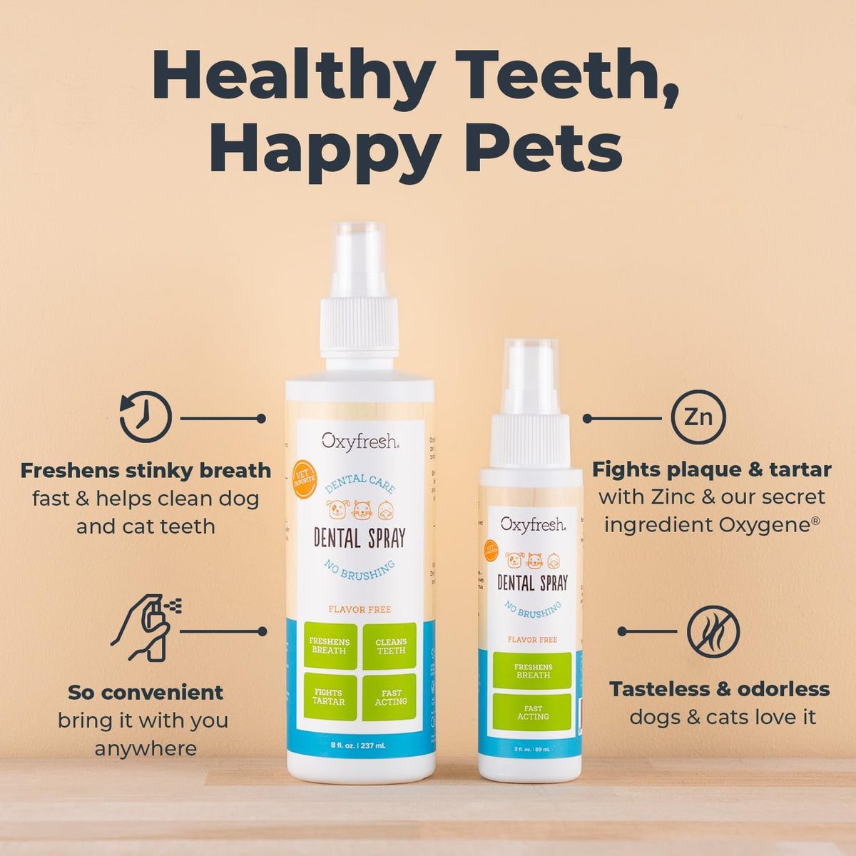 Oxyfresh Advanced Pet Dental Spray – Instant Dog and Cat Fresh Breath: Easiest No Brushing Pet