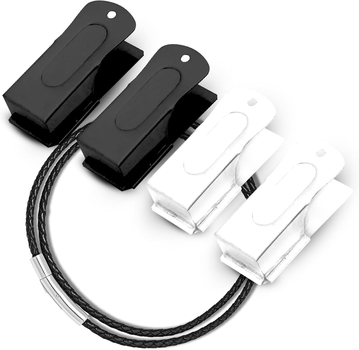 Dog Clicker Black & White with Necklace (4 Pack) - Clickers for Pet Training - Dog Training &