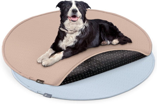 Paw Inspired Round Washable Pee Pads for Dogs (2 Pack), Reusable Puppy Pads for Potty Training