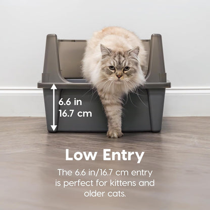 IRIS USA XX-Large Cat Litter Box, Open Top Extra Large Litter Box for Big Cats and Multi-Cat
