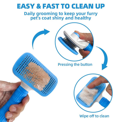 Dog Brush for Shedding,9 PCS in One Pet Slicker Hair Brush Kit with Pet Nail Clipper and File - Dog