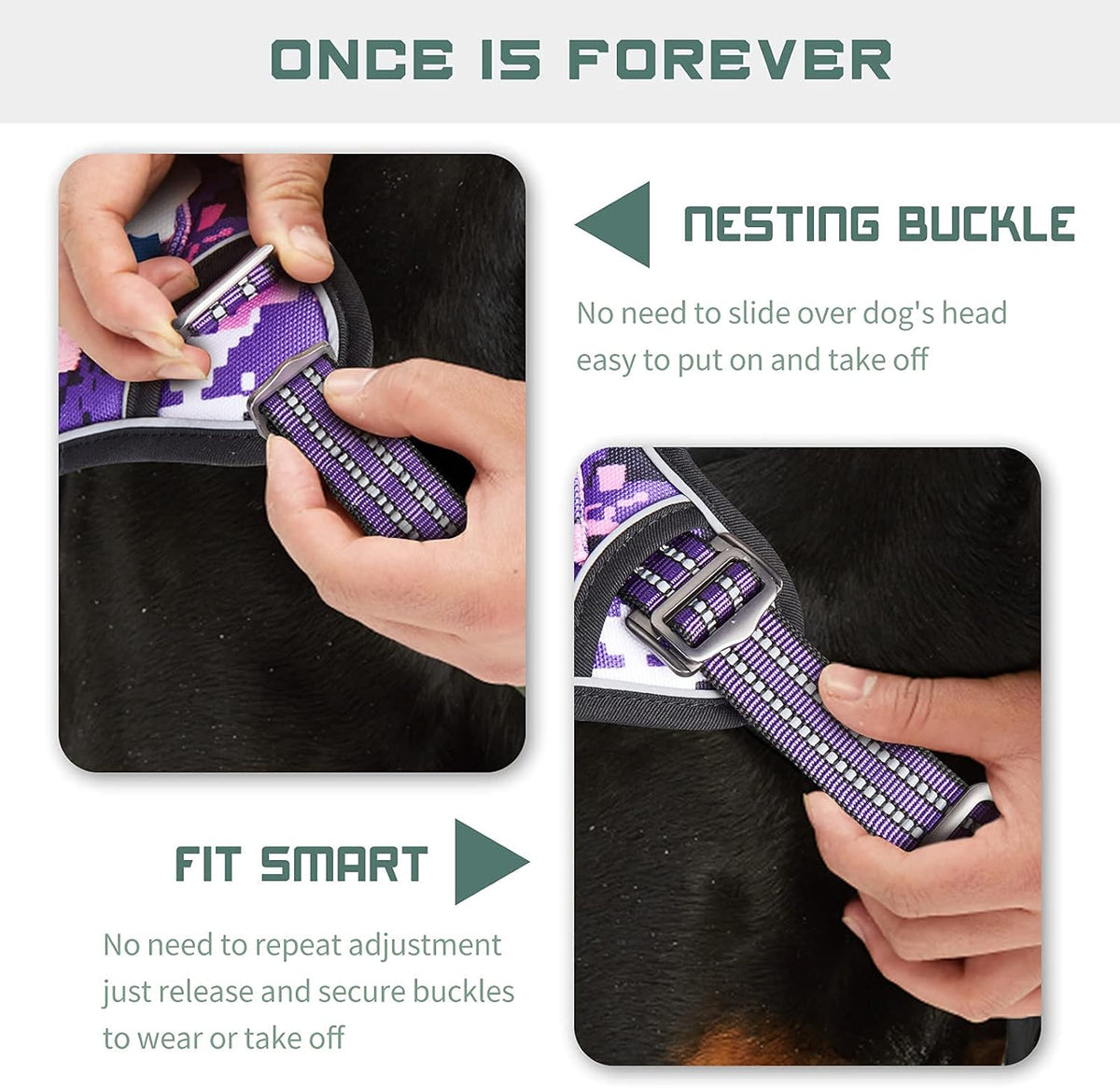 BUMBIN Tactical Dog Harness for Small Dogs No Pull, Famous TIK Tok No Pull Puppy Harness, Fit Smart