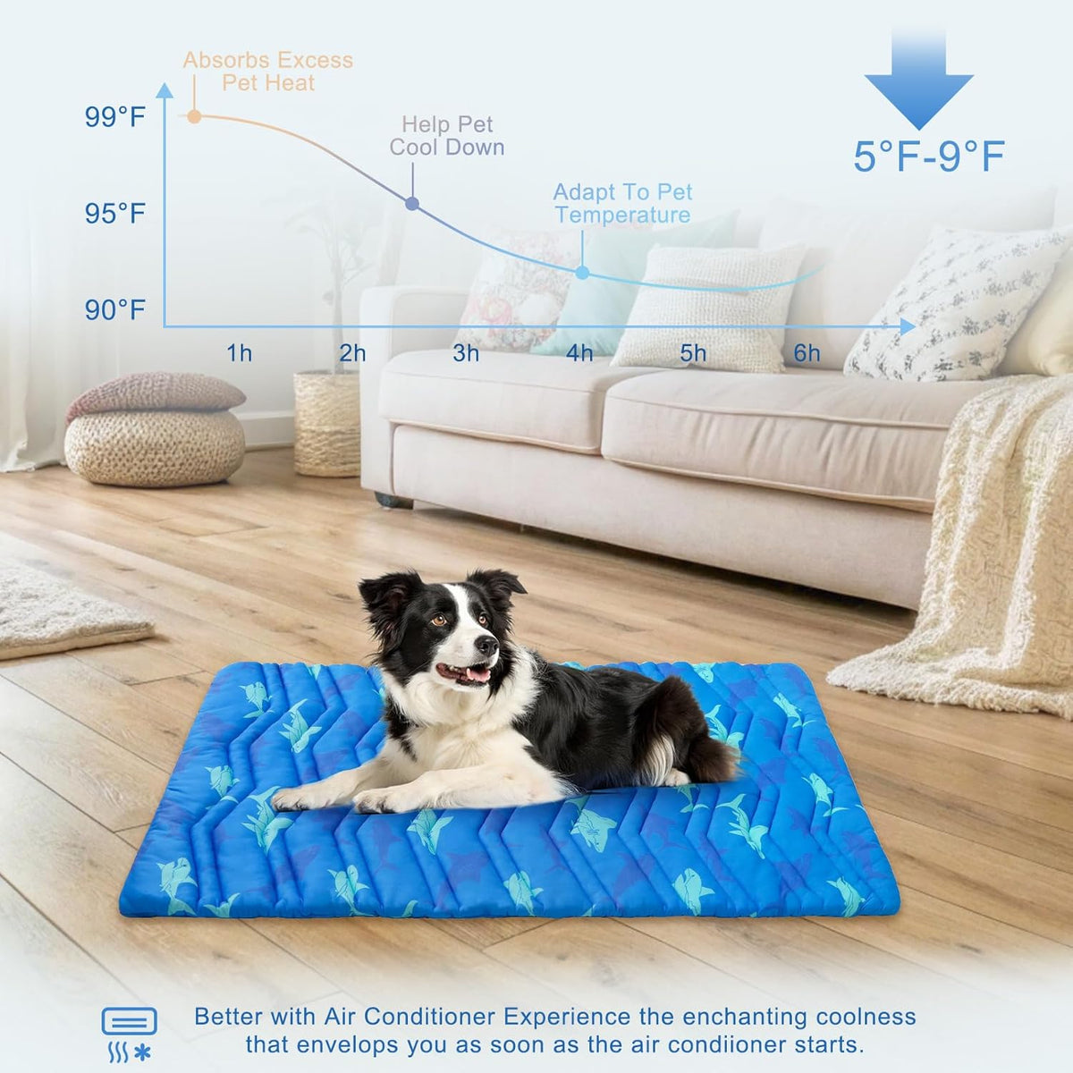 BEAUTYZOO Dog Cooling Mat- Upgraded Thicken Cooling Mat for Large Dogs Reversible(Cool & Warm) Pet