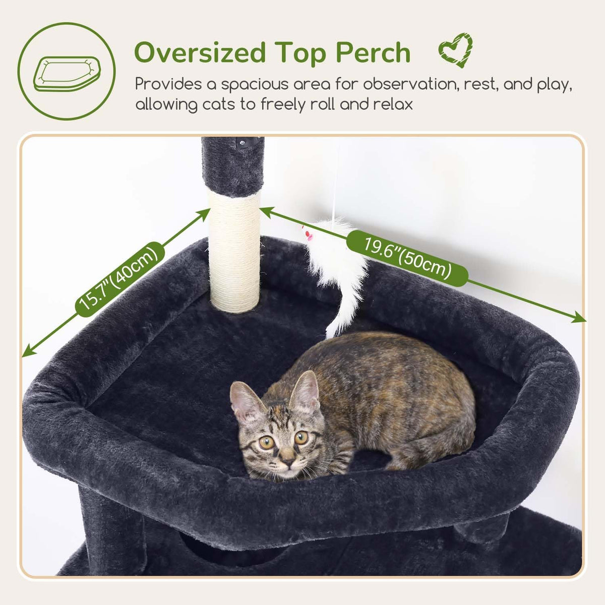 Globlazer Large Cat Tree Tower, Tall Cat Tree Condos for Indoor Cats Large Adult Cat Climbing Tower