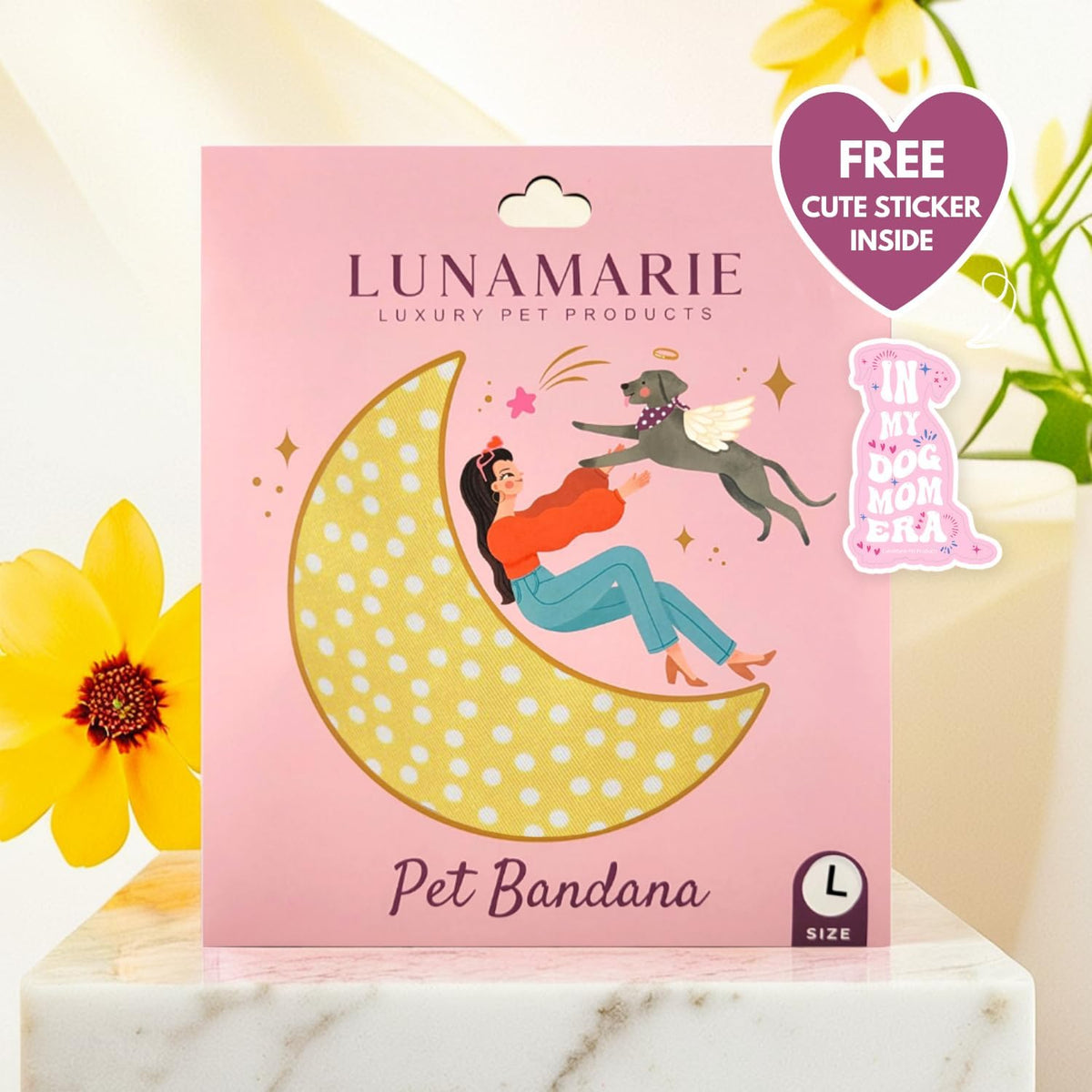 LunaMarie - Luxury Dog Bandanas - Puppy Bandanas Cat Accessories | Premium & Silky Fabric | 100%