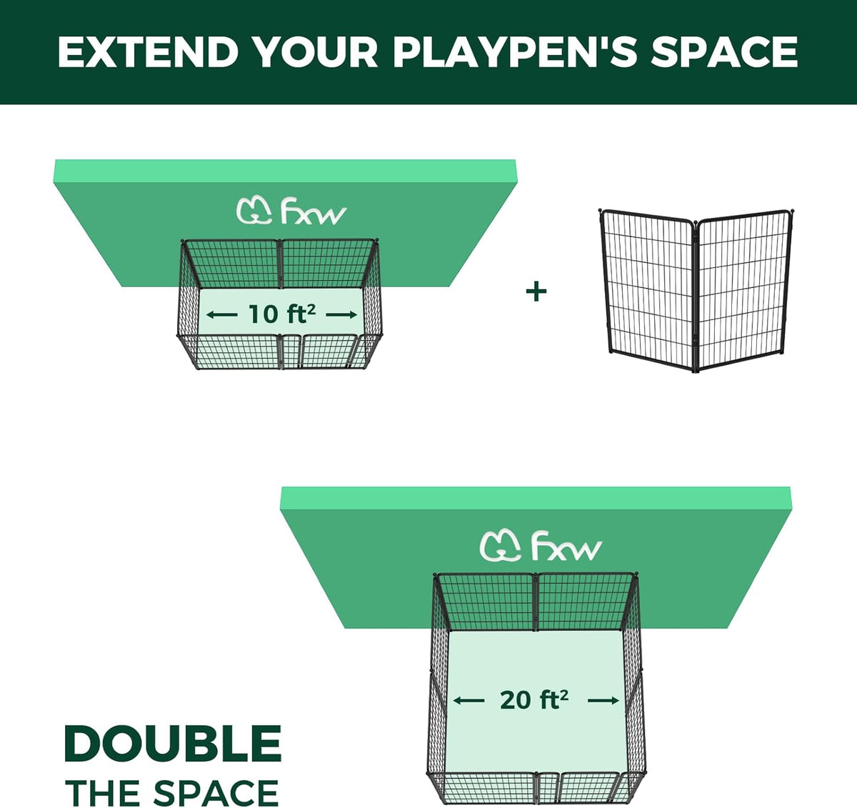 FXW Homeplus Unleashed Indoor Dog Playpen - Stress-Free and Safe Play, Heavy Duty 45 Inch 2 Wire