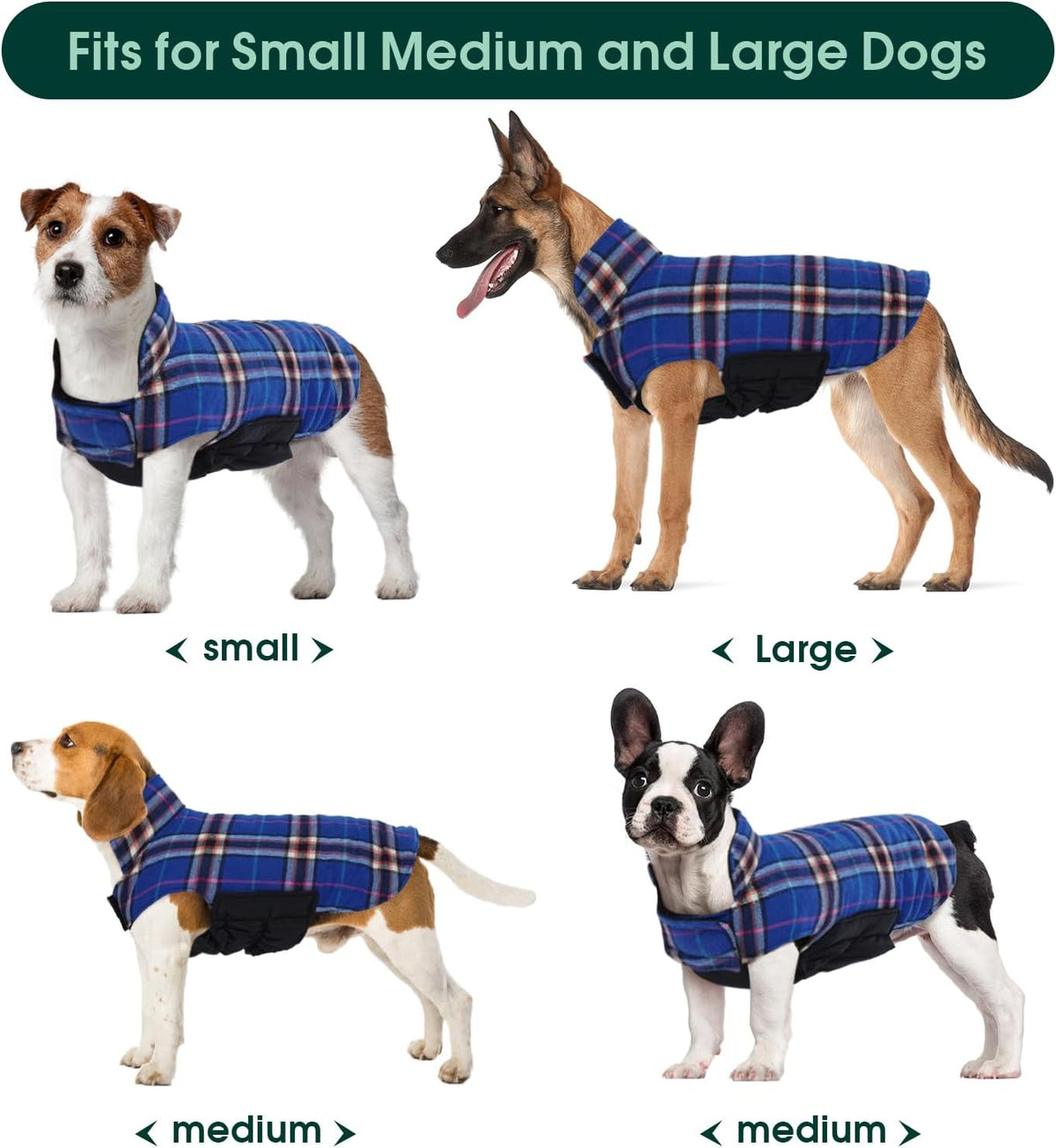 Kuoser Warm Dog Coat, Waterproof Dog Jacket for Extra Large Dogs, Adjustable Durable XXL Doggie