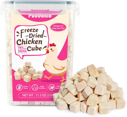 Freeze Dried Cats & Dogs Raw Treats, All Natural Single Ingredient Chicken Breast, High Protein