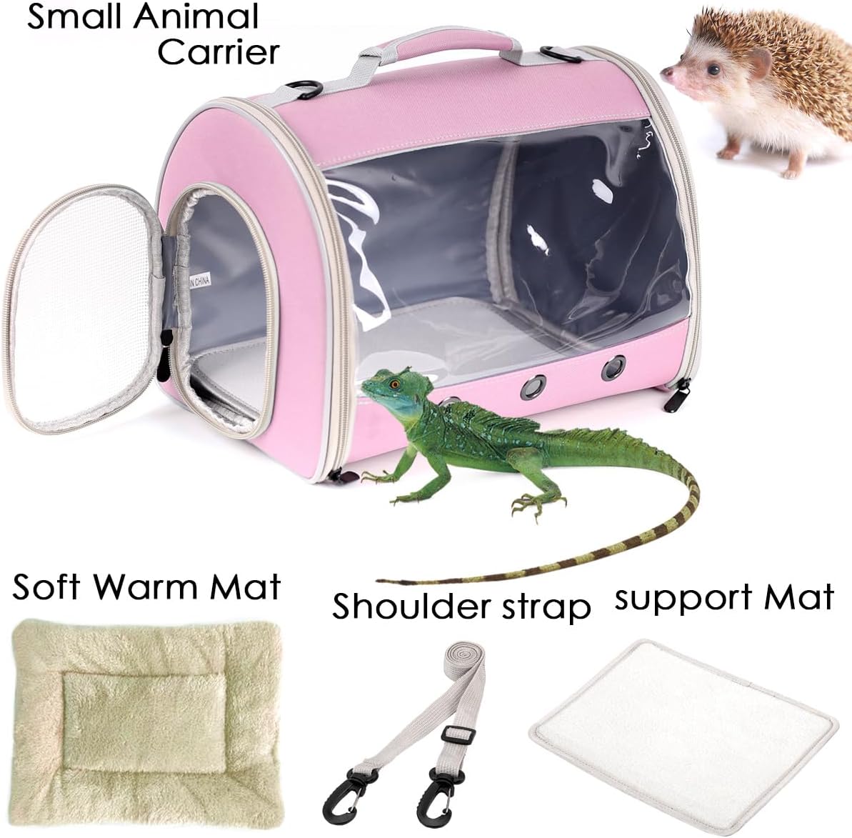 Lizard Travel Carrier Backpack,Guinea Pig Backpack Carrier,Space Capsule Clear Bubble Window