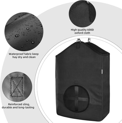 3 PCS Goat Hay Feeder,Hay Bags for Horses,Goats,Donkeys with Reinforced Oxford Fabric and High