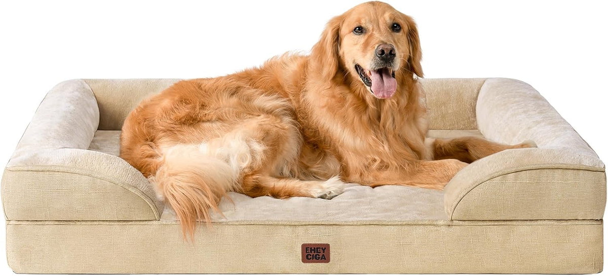 EHEYCIGA Orthopedic Dog Beds for Extra Large Dogs, Waterproof Memory Foam XL Pet Bed with Sides