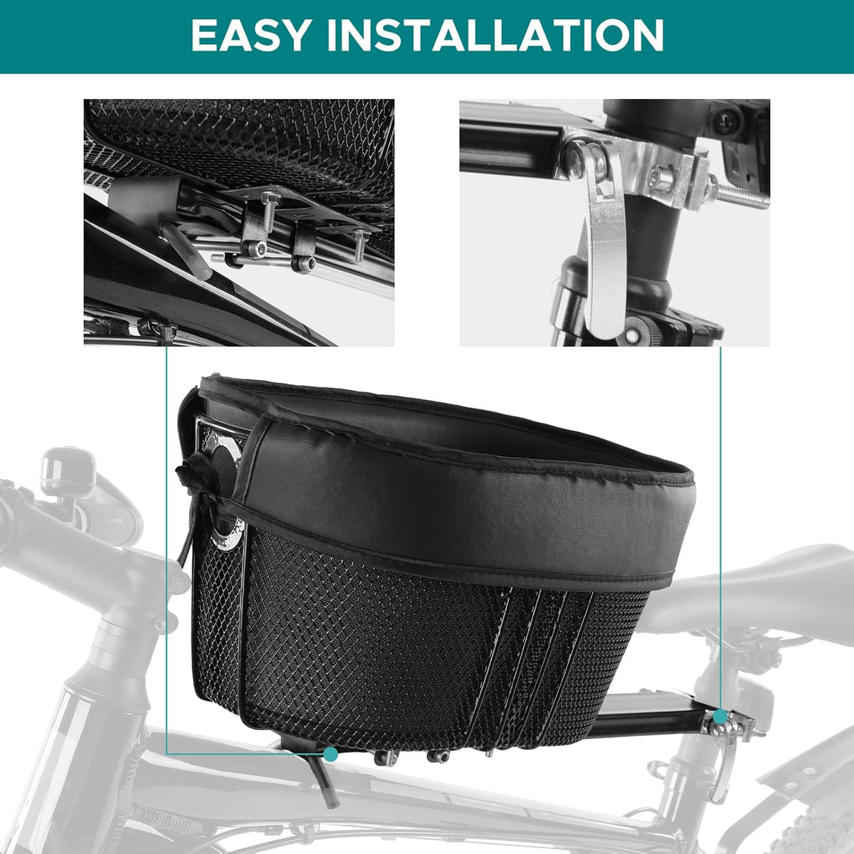 Dog Bike Basket Mountain Bike Shopping Basket Portable Cat and Dog Carrier for Bike Front Crossbar