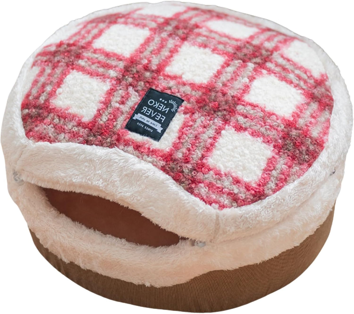 Cat Cave Bed – Plush, Warm & Calming Hideaway with Detachable Lid & Mat, Covered House for Indoor