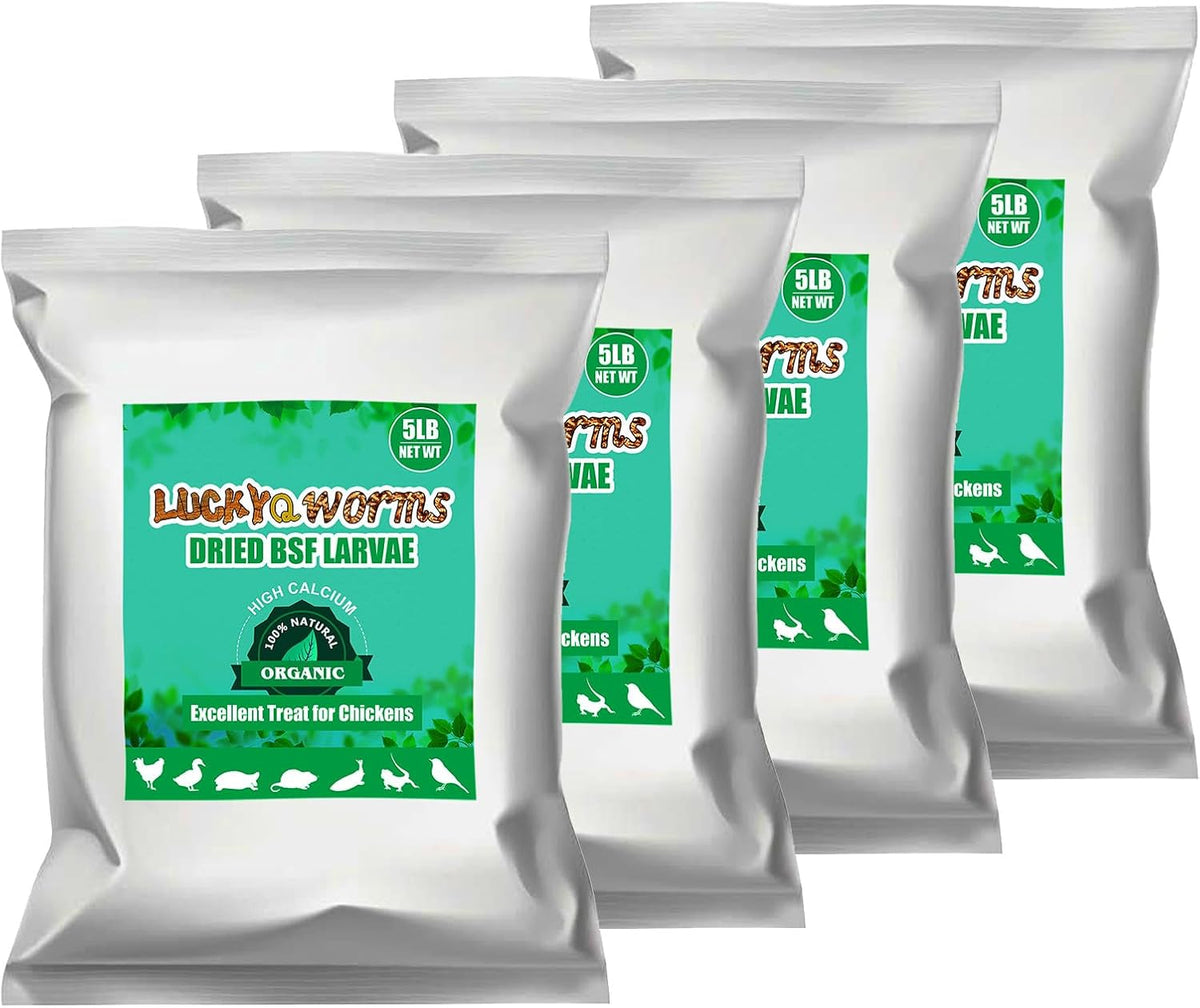 Dried Black Soldier Fly Larvae 20LBS, 85X More Calcium Than Mealworms High-Protein BSF Larvae