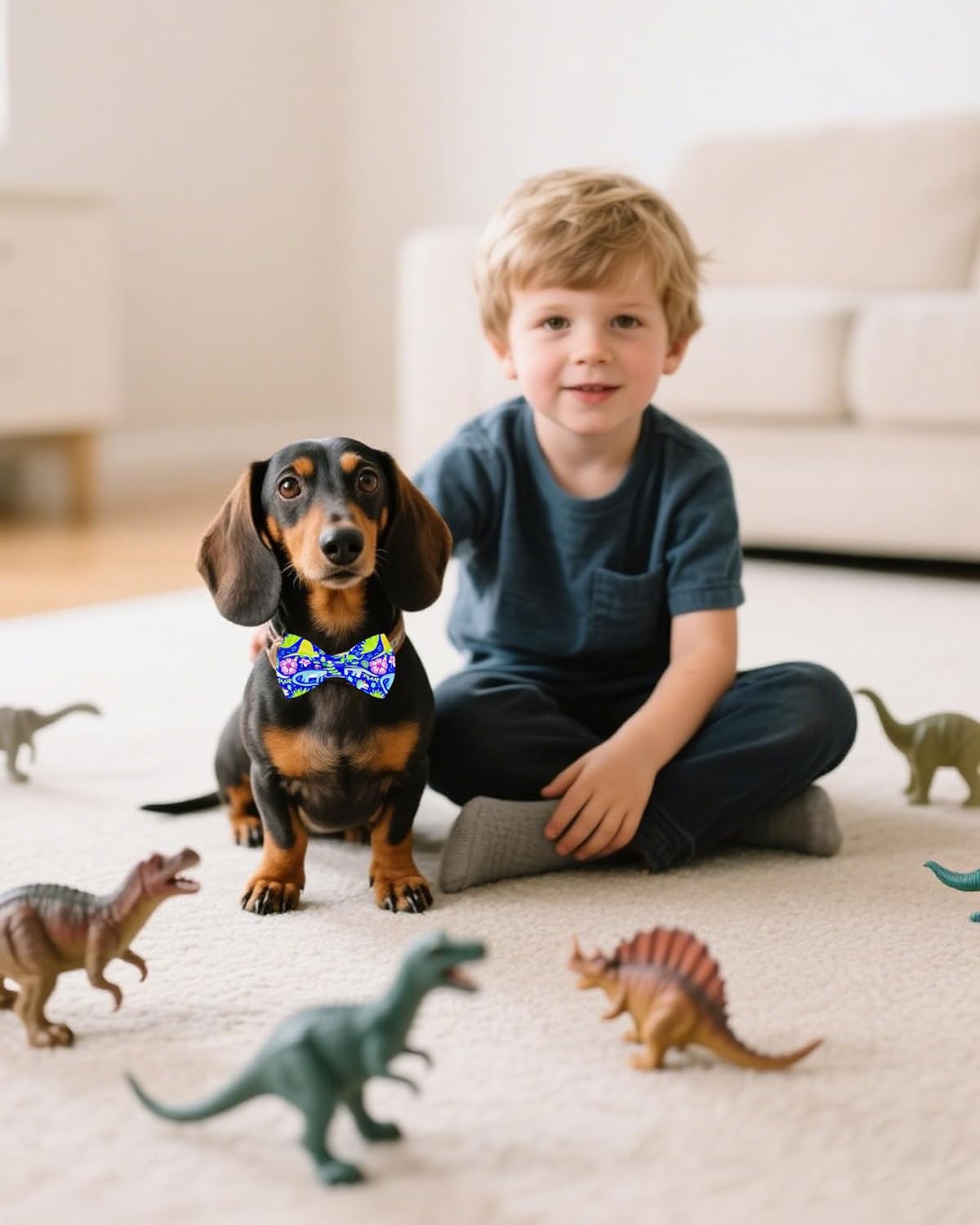 PET SHOW 10 Pack Dinosaur Small Dog Bow Ties Sliding Collar Attachments Puppy Cats Bowties for