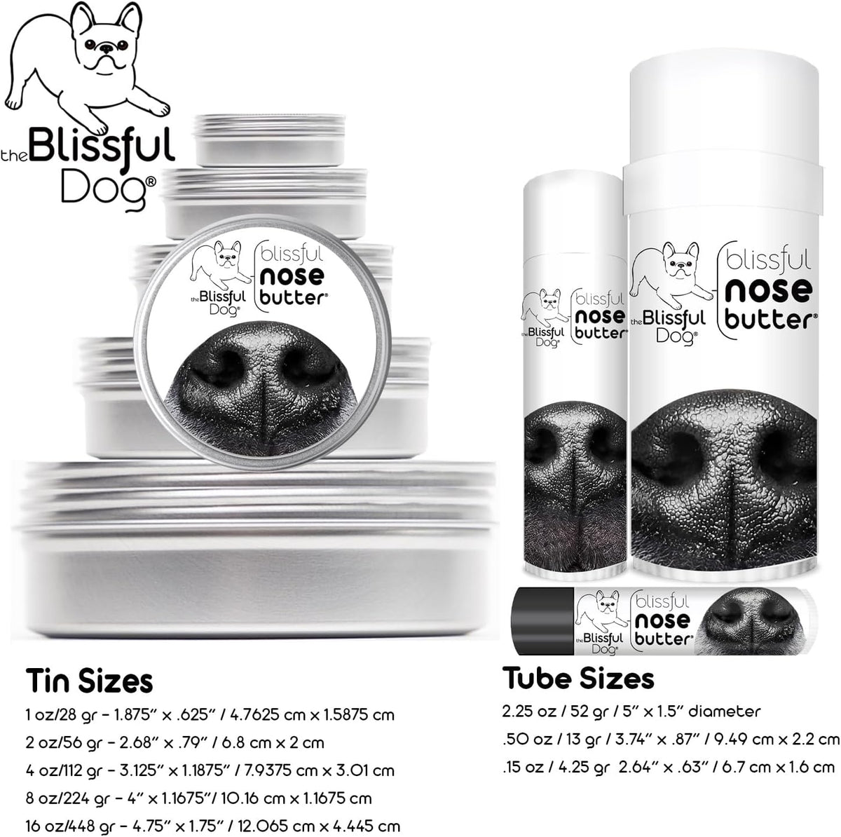 The Blissful Dog French Bulldog Fawn Unscented Nose Butter - Dog Nose Butter, 0.50 Ounce